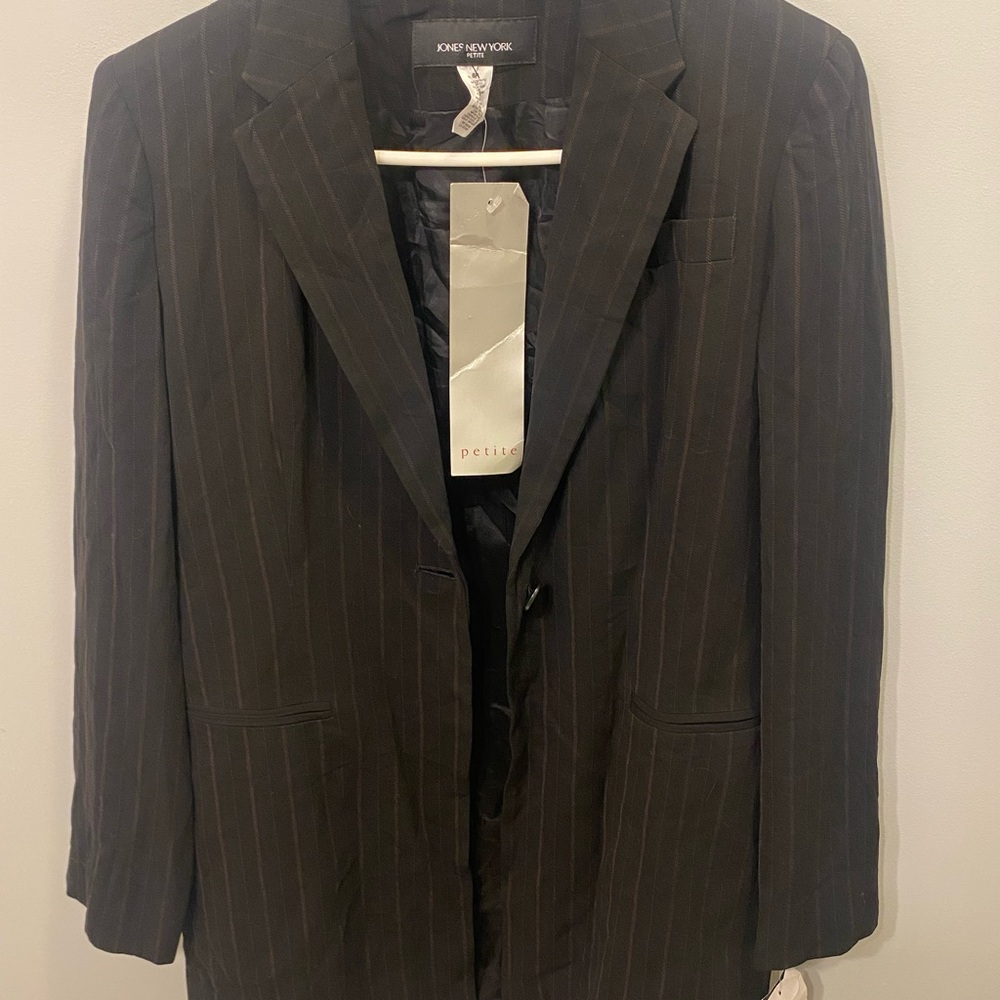 NWT Jones New York Women’s Black Pinstripe Blazer